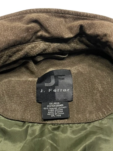 Vtg y2k J. FERRAR Brown Warm SUEDE-LEATHER JACKET Button-Front Coat Men's XXL image 5