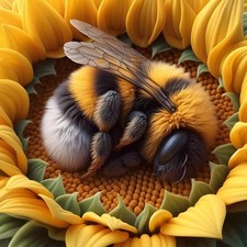 Diamond Painting Kits for Adults, Bee Diamond Art Kits, 5D Sunflowers Diamond P