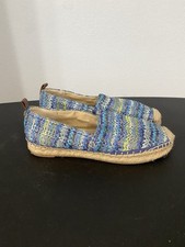 Sam Edelman Khloe Slip On Loafers Flats Blue Woven Espadrilles Shoes Size 7.5