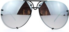 SA106 Rimless Retro Vintage Style Oversize Mirror Lens Pilot Sunglasses