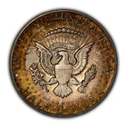 1964-D 50c Kennedy Half Dollar - Colorful Pattern Toning - BU - SKU-H3519