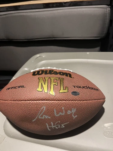 RON WOLF SIGNED WILSON FOOTBALL Schwartz Authenticated NFL