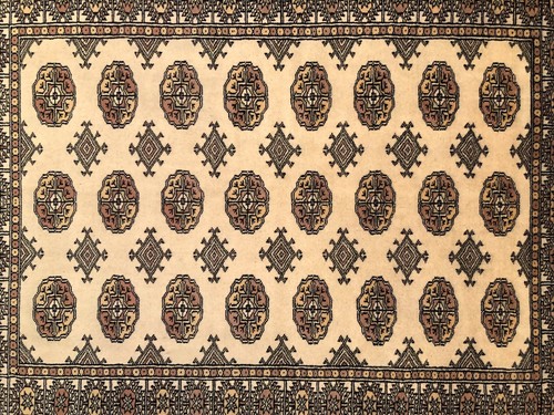 195 x 125 cm | Vintage Handmade Afghan Carpet Bokhara Beige, Oriental Wool Rug - Picture 23 of 24
