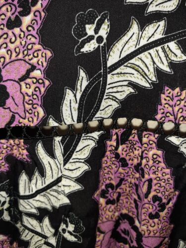 NEW AVENUE Plus Size 3X 22W 24W Tunic Top Shirt Black Purple Floral Long Sleeve - Picture 2 of 6