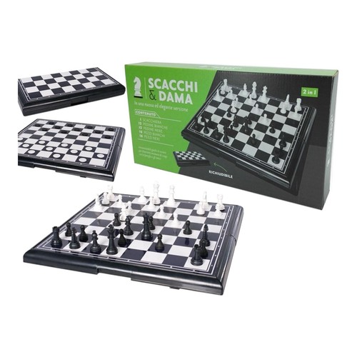 SCACCHI SCACCHIERA DA TAVOLO 2 in 1 DAMA SCACCHI PIEGHEVOLE RICHIUDIBILE - Imagen 5 de 6