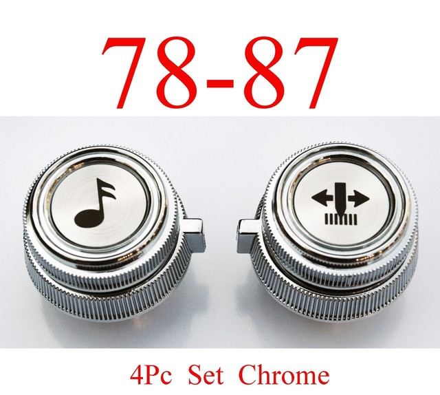 78 91 Chevy Chrome Radio Knobs 4Pc Set AM/FM & Cassette, 87, 88, 0850