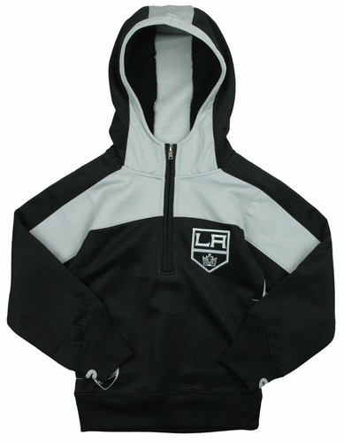 Reebok NHL Youth Girl's Los Angeles Kings 1/4 Zip Active Pullover Hoodie, Black - Picture 2 of 7