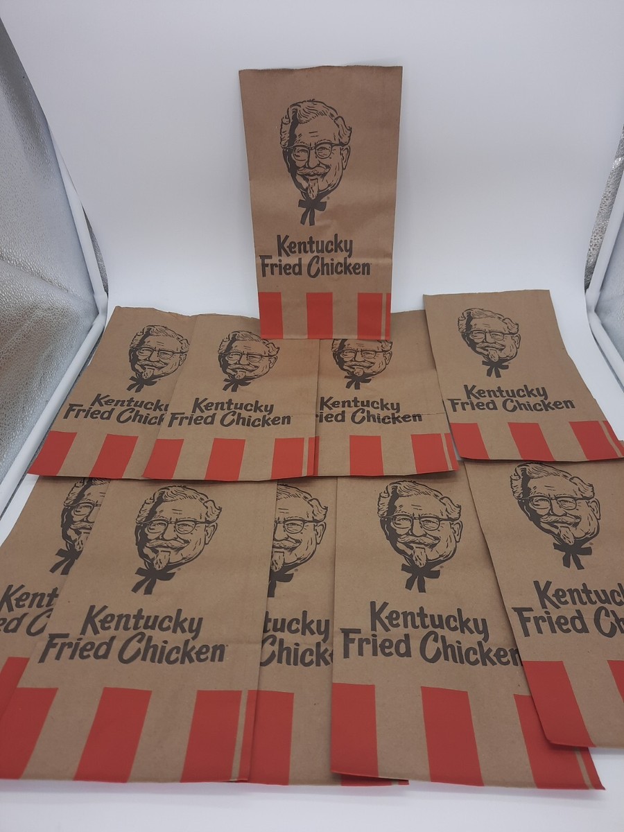 20 Pack KFC Brown Paper Colonel Sanders Bag Lunch Size Kentucky