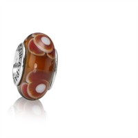 Pandora Charm Murano Glas 925Er Sterlingsilber Rot Blume 790646
