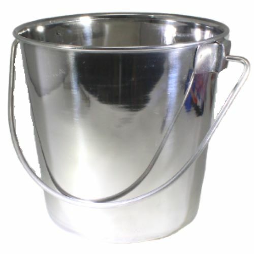 800100 Stainless Steel 2 Quart Pail Food Water Bucket Animal Dog Kennel