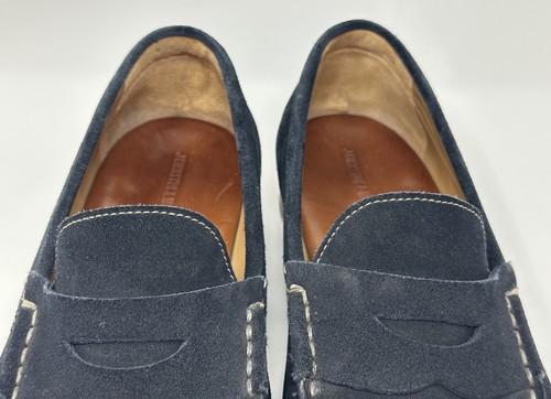 Johnston & Murphy Navy Suede Loafers Shoes Sheepskin Men’s 13M - Picture 3 of 11