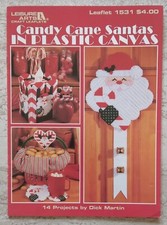 CANDY CANE SANTAS IN PLASTIC CANVAS Pattern Leaflet 1531 Leisure Arts