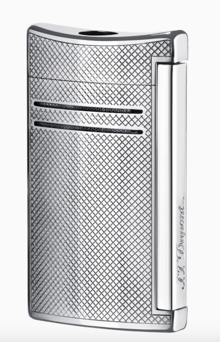 S.T. Dupont MaxiJet Lighter, Chrome Grid, 020157N (20157N), New In