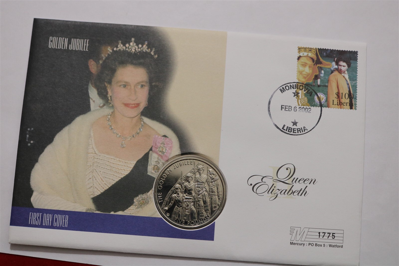 2002 Jersey £5 Golden Jubilee Coin Cover - B73 #65 🧭🇯🇪