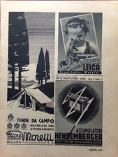 Pubblicità del 1942 Ettore Moretti Leica Hensemberger Strumenti CGS