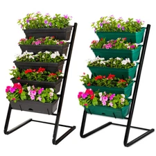 Cerbior Vertical Garden Herb Raised Bed with 5 Container Patio Indoor Outdoor