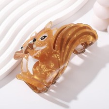 Autumn Squirrel Shape Hair Claw Clip Colorful Animal Non-Slip Hair Accessorie...