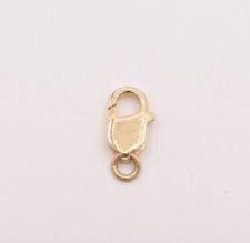 8.5mmX17mm Lobster Claw Clasp Jump Ring Polished Real 14K Yellow Gold 2.6 grams