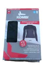 Kombi Women' Heavyweight Base Layer Crew Top Size L. Color: Black 