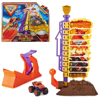 Monster Jam El Toro Loco Big Air Challenge Playset with Exclusive Monster Tru...