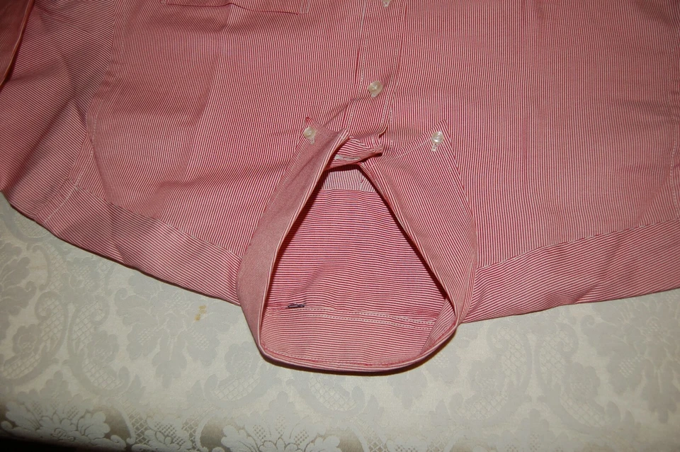 Camicia uomo, riga bianco rosso, Cotone, Vedi Misure, Nuova - Immagine 2 di 4