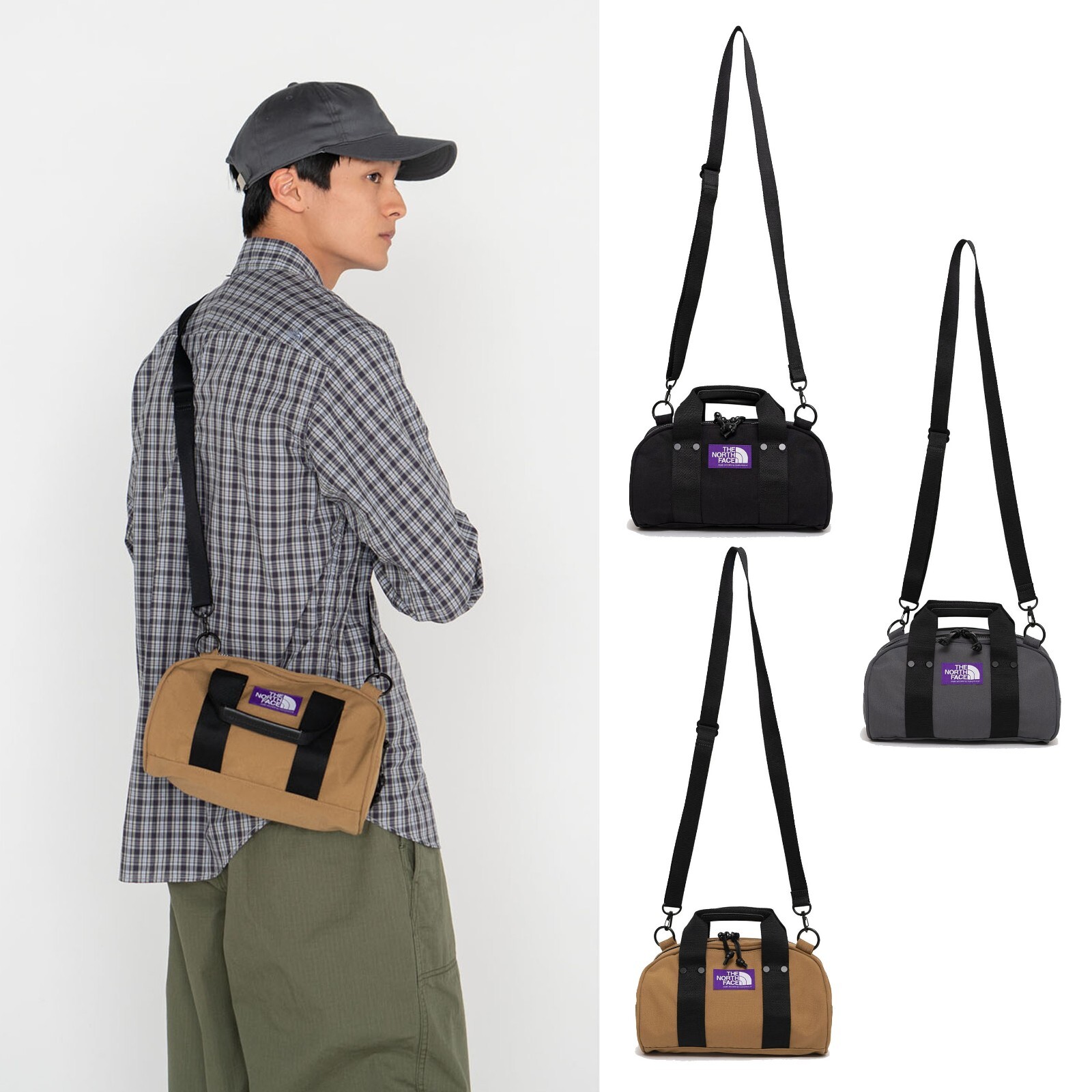 THE NORTH FACE Purple Label Demi Duffle Bag Black / Gray/ Mocha 