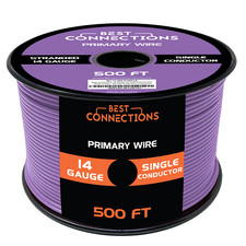14 Gauge Car Audio Primary Wire 500ft  Purple   Remote, Power/Ground Electrical