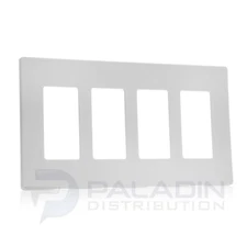 White Unbreakable Child Safe Screwless Wall Plate Outlet / Switch Cover - 4 Gang