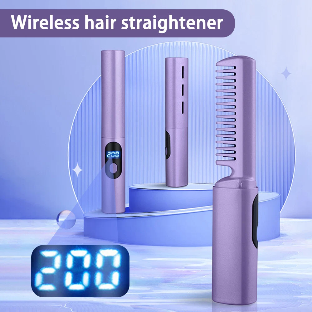 USB Hair Straighteners Travel Mini Wireless Rechargeable Portable