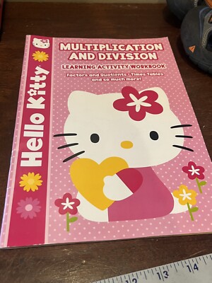 hello kitty multiplication and division learning activity workbook