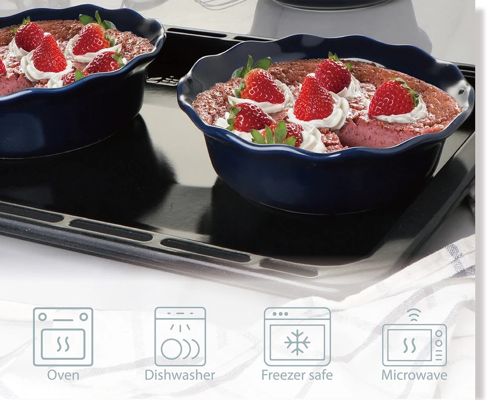 Mini-Pie-Pfanne Keramik 473 ml 4 Stück klassische Kuchenteller für Dessert Ma... - Bild 3 von 4