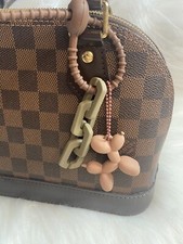 Poodle Dog Keychain Bag Charm Purse Handbag Key Fob Puppy Chocolate Brown New