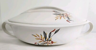 VTG Iroquois Woodvine Russell Wright Divided Covered Casserole Interplay MCM 