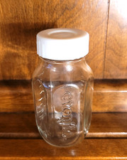Evenflo Clear Glass Baby Bottle w/ White Cap Vintage Glass Bottle 4oz No Nipple
