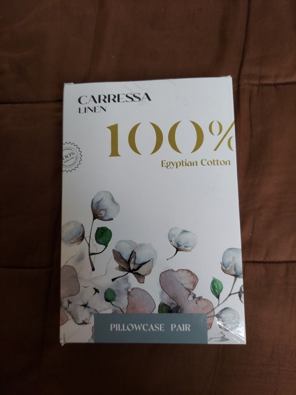 NIB Carressa Linen 600-Thread Count Soft Egyptian Cotton Pillowcases