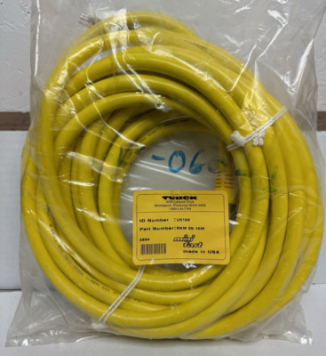 Turck RKM 50-10M Cordset, 7/8-16 Female Straight, 5 Wire, 10m, PVC, Yellow,U2060
