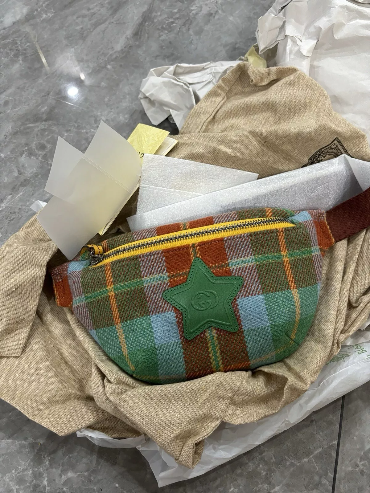 Gucci neuf sac taille bum bag 502095 carreaux multicolore
