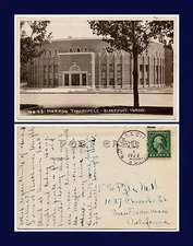 IDAHO BLACKFOOT LDS MORMON TABERNACLE POSTED 1923 TO FS PYLE SAN FRANCISCO