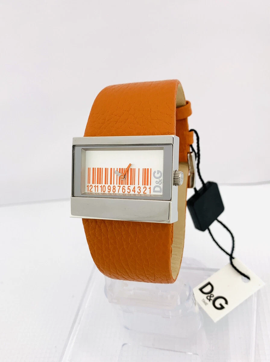 D&G Dolce & Gabbana 3719240404 Barcode Orange Strap Watch | eBay 