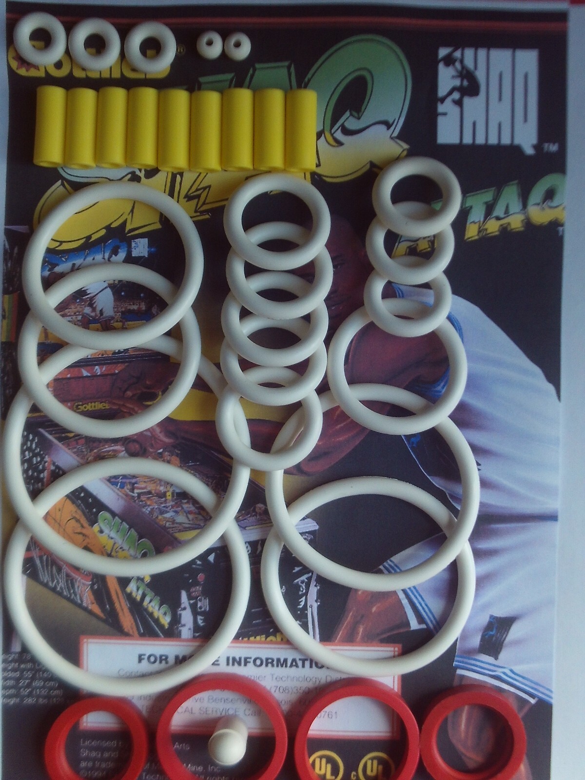 Kit elastique caoutchouc pour flipper Gottlieb Shaq Attaq - 3