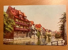 Nurnberg, Alte Hauser an der Pegnitz, Grandhotel Nurnberg Postcard as pictured.