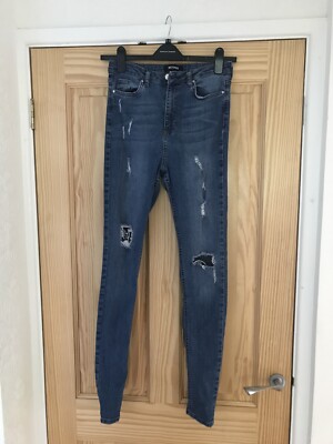 Missguided Ripped Skinny Jeans Size 10 Long UK
