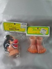 New Vintage Fibre-Craft Doll Parts Clown Doll Head 7580 Clown Feet 7405