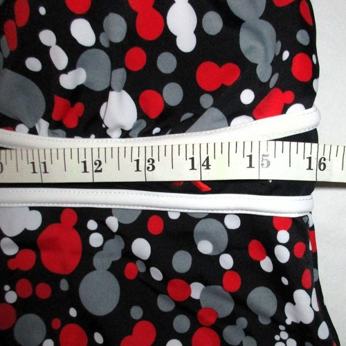 Girls Size 16 XL Tankini Swimsuit Top Halter Polka Dot Black Red Gray ZeroXposur - Picture 5 of 24