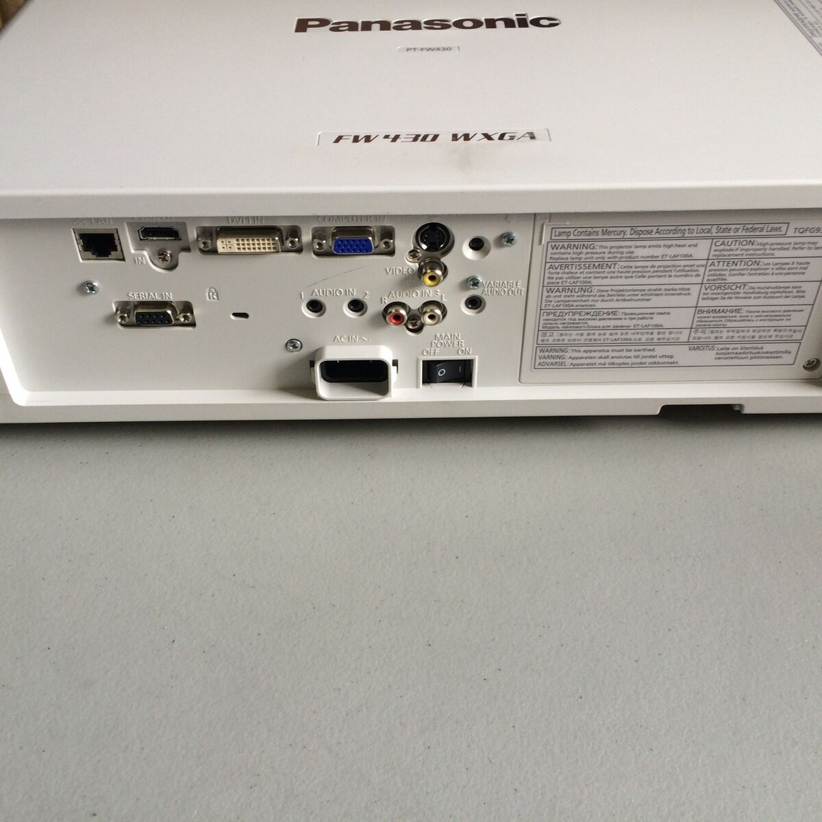 Panasonic PT-FW430U WXGA HD Projector | 1280 x 800 | 3500 Panasonic PT-FW430U WXGA HD Projector | 1280 x 800 | 3500