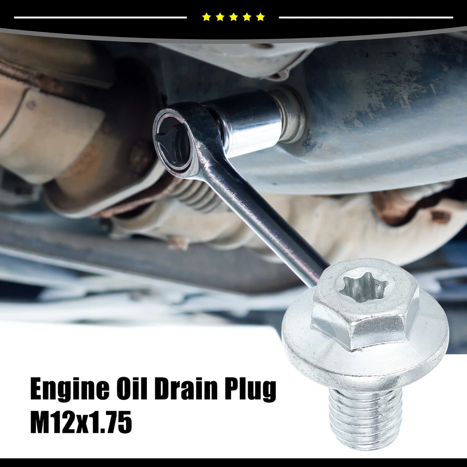 Pieza de 2 tornillos de tapón de drenaje de aceite M12 para Chevrolet Silverado 1500 2500 3500 HD Foto 2 de 4