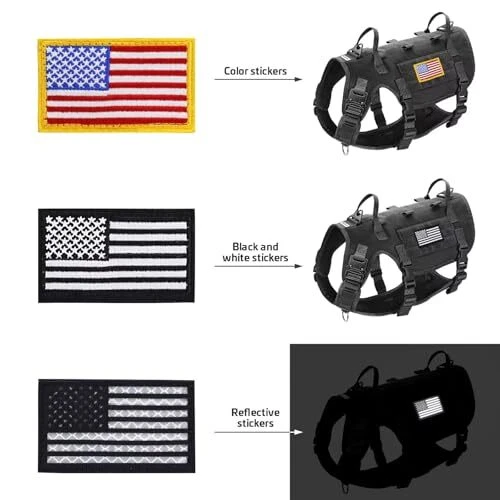 Dog Harness Medium Sized Dog,Tactical M:Chest 19.5-41.5",Neck 19.5-35.5" Black