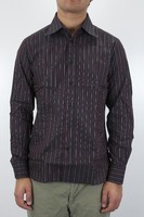 41 X 18 Gio Darvel Italian Slim Red Black Stripe Button Front Dress Shirt 41 X 18 Gio Darvel Italian Slim Red Black Stripe Button Front Dress Shirt