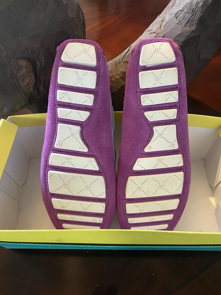 NUEVO EN CAJA Mocasín de Conducción Jack Rogers 8B Gamuza Lila Hecho en Brasil org. $198 Foto 3 de 4
