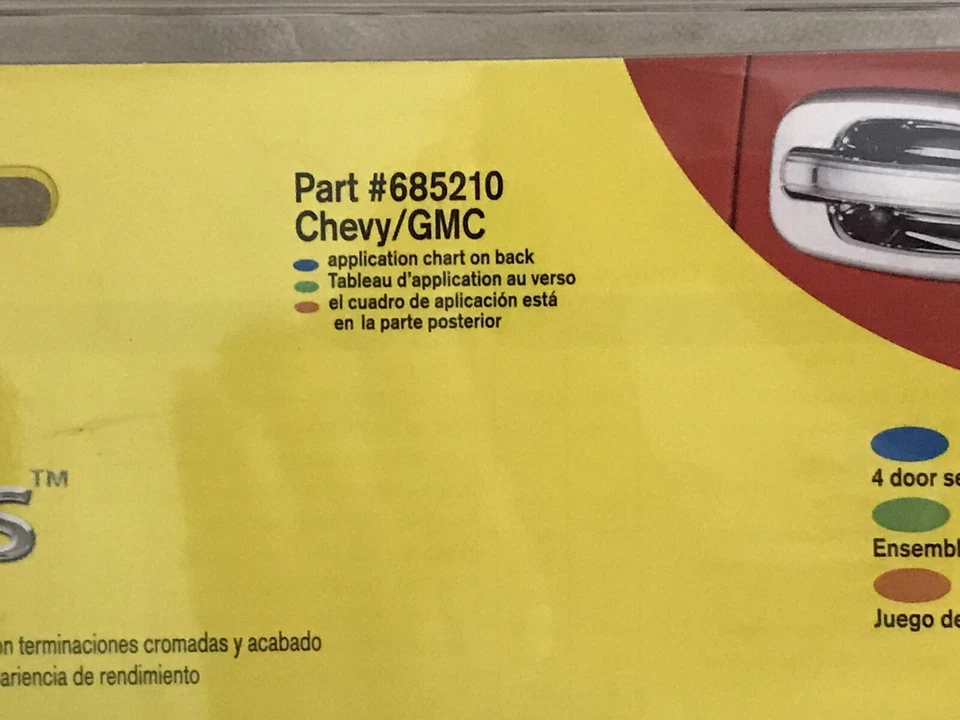 Capas de maçaneta de porta cromadas Auto Ventshade 685210 Chevy/GMC (conjunto de 4 portas) - Imagem 2 de 4